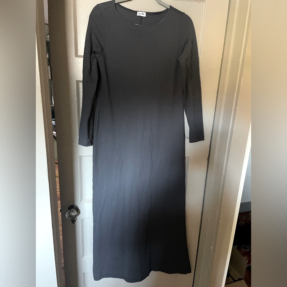Danskin gray long sleeve maxi dress women's